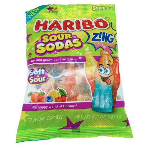 Haribo Zing Sour Sodas Gummies 4.5 oz 12ct
